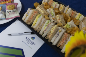 BSocial Deli at Mallusk Enterprise Park of platter packs that can are sold showing a range of different speciality sandwiches.
